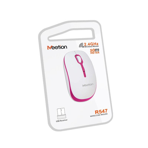 Мишка бездротова MeeTion MT-R547 (1600 DPI) (White/Red)