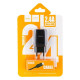 Мережевий зарядний пристрій Hoco C22A USB-A (12W · 2.4A) з кабелем USB-A – Micro-USB (Black)