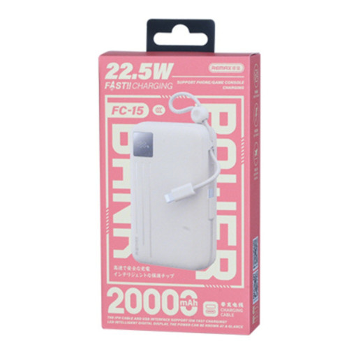 Повербанк Remax FC-15 22.5W (20000 mAh) с кабелем 2в1 (Beige)